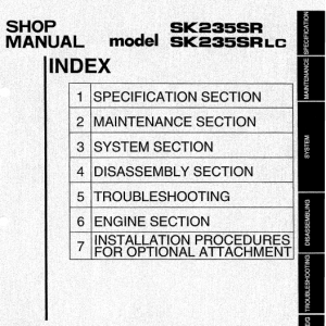 Kobelco Sk235sr And Sk235sr-lc Excavator Service Manual