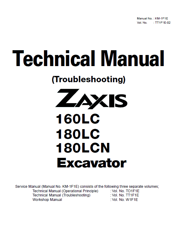 Hitachi Zaxis 160lc And Zaxis 180lc Excavator Service Manual