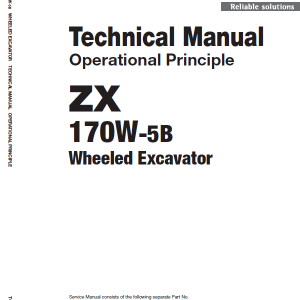 Hitachi Zx170w-5a And Zx170w-5b Excavator Service Manual