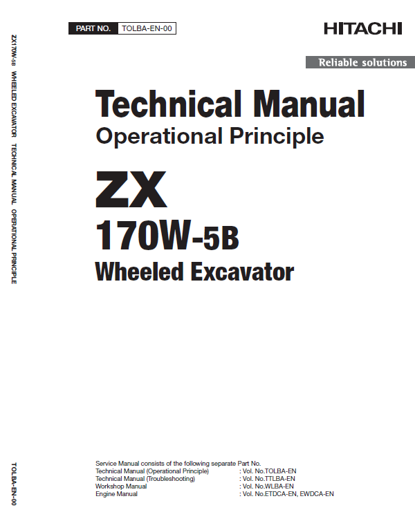 Hitachi Zx170w-5a And Zx170w-5b Excavator Service Manual