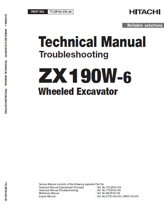 Hitachi Zx190w-5a And Zx190w-6 Wheeled Excavator Service Manual