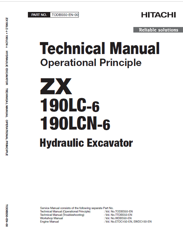 Hitachi Zx190lc-5b And Zx190lc-6 Excavator Service Manual