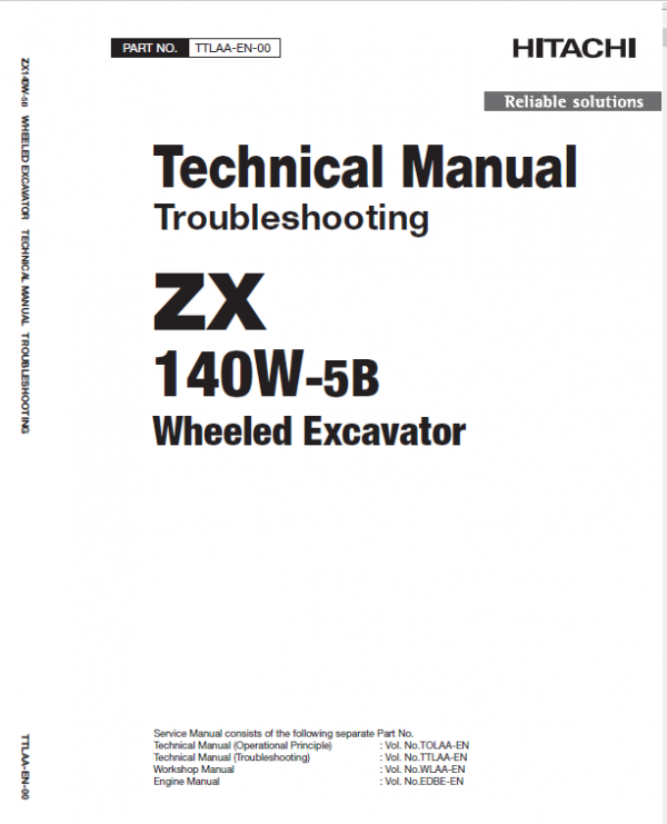 Hitachi Zx140-5b Excavator Service Manual