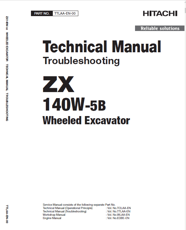 Hitachi ZX140W-5B Excavator Service Repair Manual