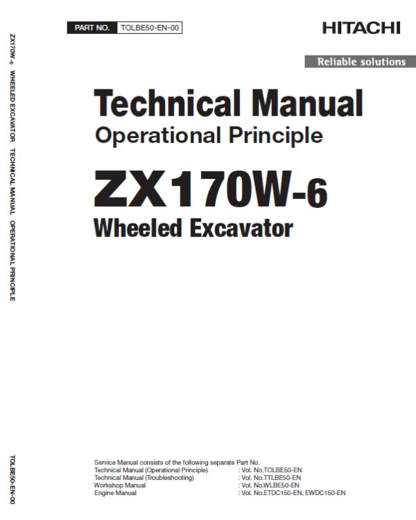 Hitachi Zx170w-6 Wheeled Excavator Service Manual