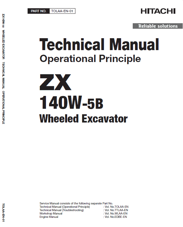 Hitachi Zx140-5b Excavator Service Manual