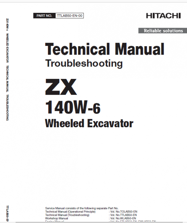 Hitachi Zx140-3 And Zx140-6 Excavator Service Manual