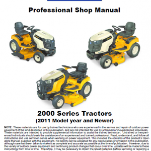 Cub Cadet 2000 Series Service Manual