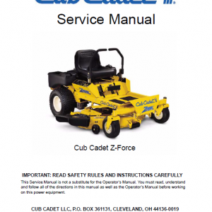 Cub Cadet Z-force Series (2003-2006) Service Manual