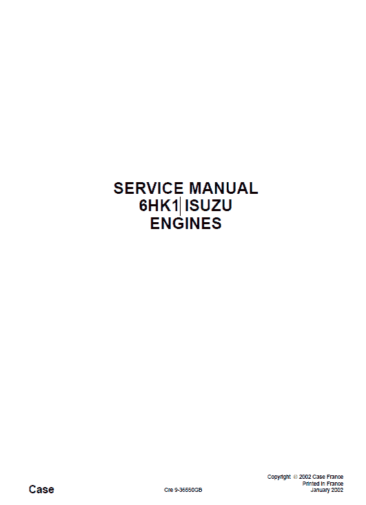 Isuzu 6hk1 Engines Service Manual