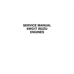 Isuzu 6wg1t Engines Service Manual