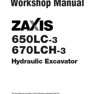 Hitachi Zx650lc-3 And Zx670lch-3 Excavator Manual