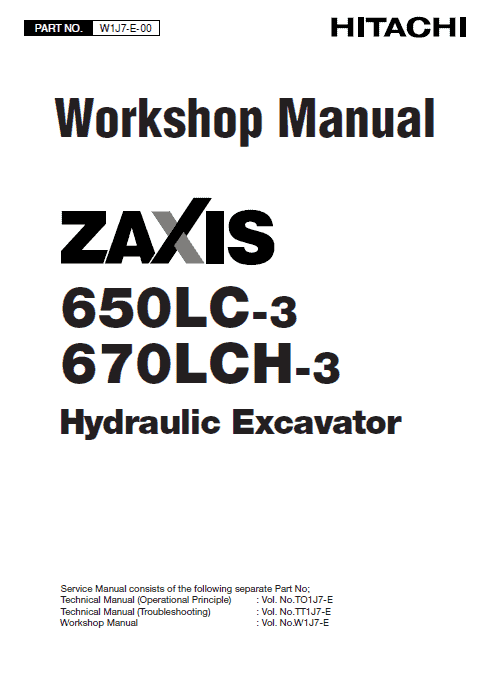 Hitachi Zx650lc-3 And Zx670lch-3 Excavator Manual