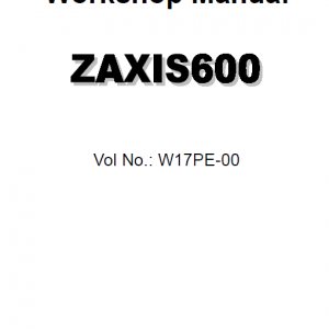 Hitachi Zx600 Zaxis Excavator Service Manual