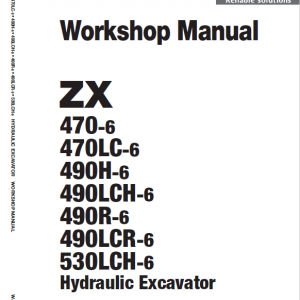 Hitachi Zx470-6, Zx490lch-6 And Zx530lch-6 Excavator Manual