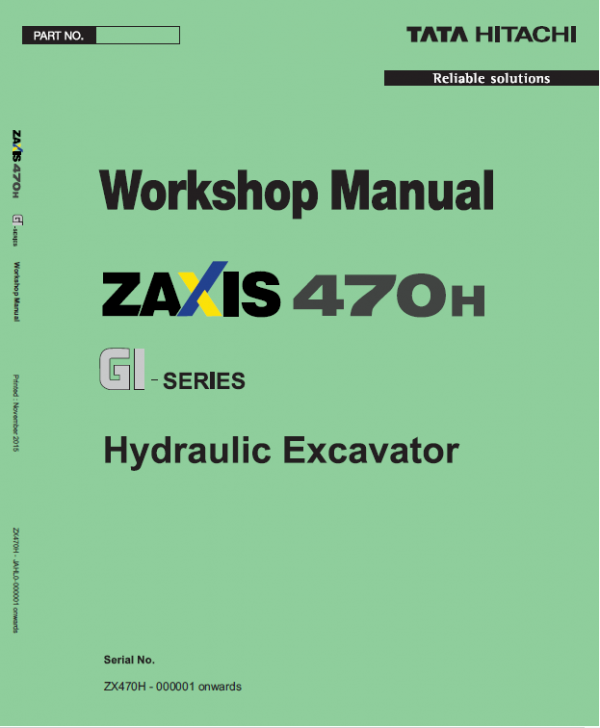 Hitachi Zx470h Gi Excavator Service Manual