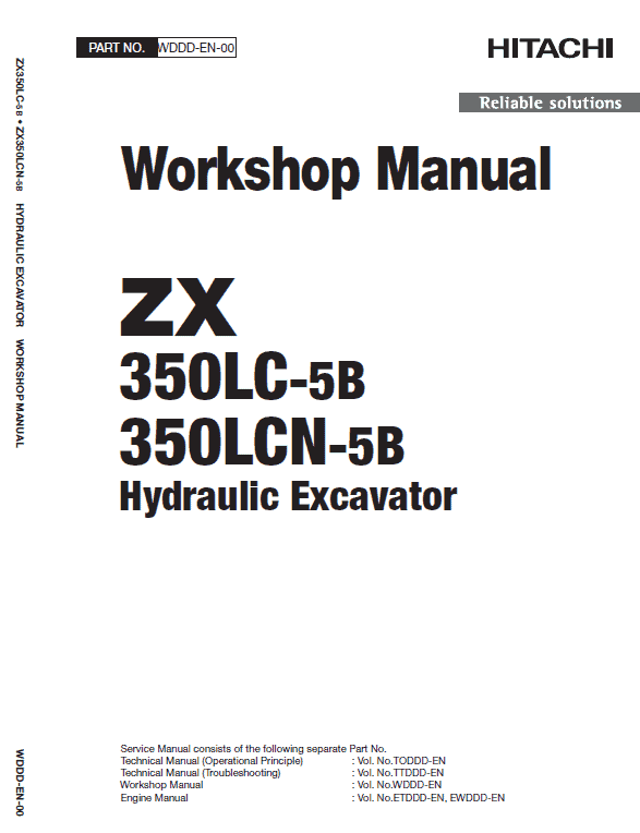 Hitachi Zx350lc-5b And Zx350lcn-5b Zaxis Excavator Manual