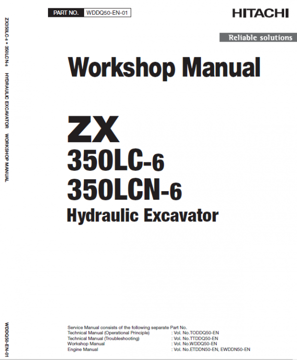 Hitachi Zx350lc-6 And Zx350lcn-6 Zaxis Excavator Manual