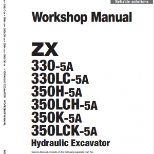 Hitachi Zx330-5a, Zx330lc-5a And Zx350lch-5a Zaxis Excavator Manual