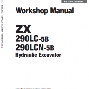 Hitachi Zx290lc-5b And Zx290lcn-5b Zaxis Excavator Manual