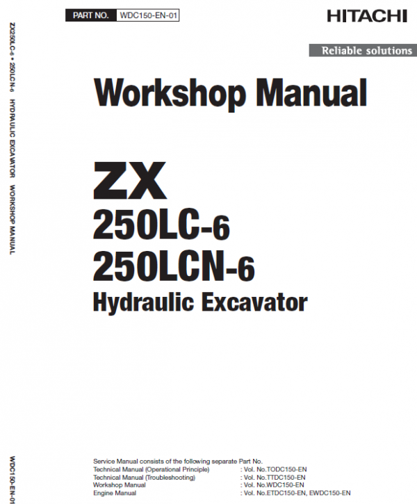 Hitachi Zx250lc-6 And Zx250lcn-6 Zaxis Excavator Manual