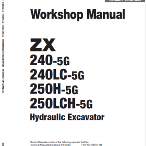 Hitachi Zx240-5g, Zx240lc-5g And Zx250lch-5g Excavator Manual