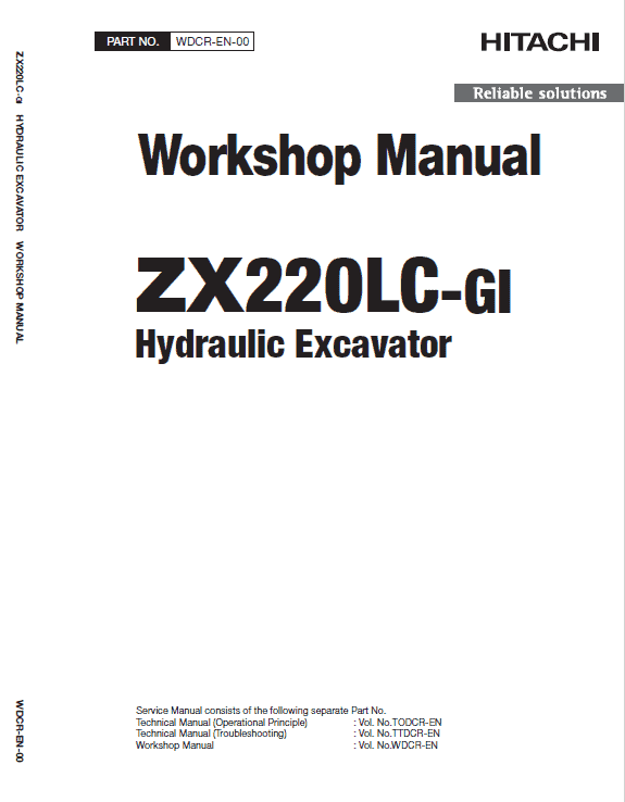 Hitachi Zx220lc-gi Zaxis Excavator Manual