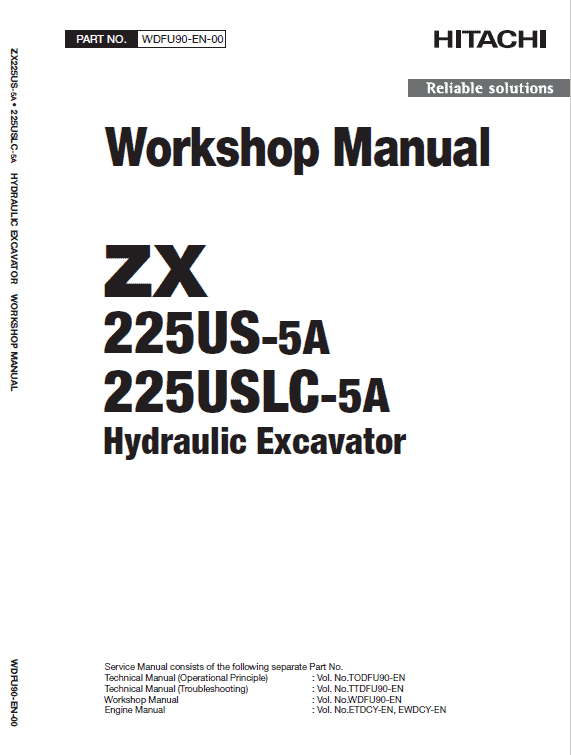 Hitachi Zx225us-5a And Zx225uslc-5a Zaxis Excavator Manual