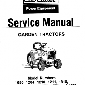 Cub Cadet 2072, 1572, 1772 And 1872 Service Manual