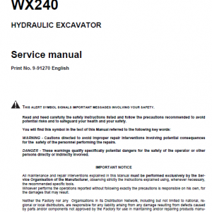 Case Wx210 And Wx240 Excavator Service Manual