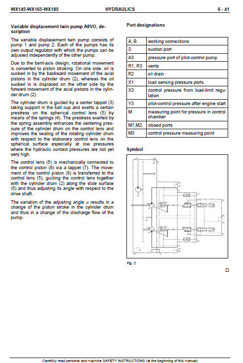 Case Wx145, Wx165 And Wx185 Excavator Service Manual