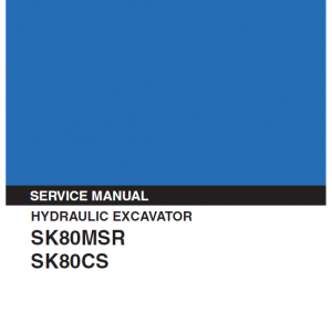 Kobelco Sk80msr, Sk80cs Excavator Service Manual