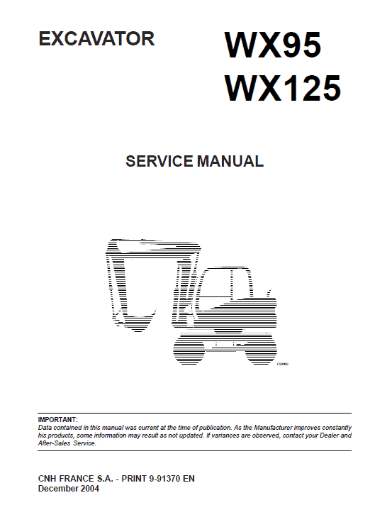 Case Wx95 And Wx125 Excavator Manual