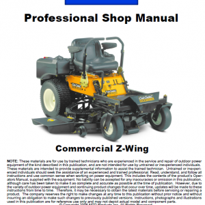 Cub Cadet Z-wing Series Service Manual