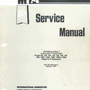 Cub Cadet 86, 108, 109, 128, 129, 149, 169 Tractor Service Manual