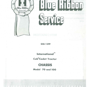 Cub Cadet 70 And 100 Tractor Service Manual