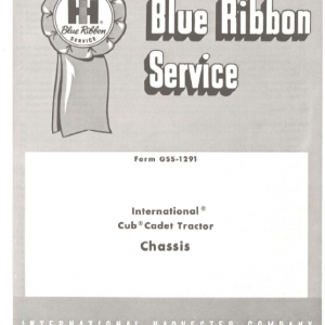 Cub Cadet Original Tractor Chassis And Engine Service Manual