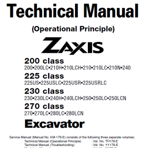 Hitachi Zx200, Zx225usr, Zx230 And Zx270 Zaxis Excavator Manual