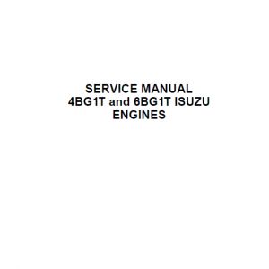 Isuzu 4bg1t And 6bg1t Engines Service Manual