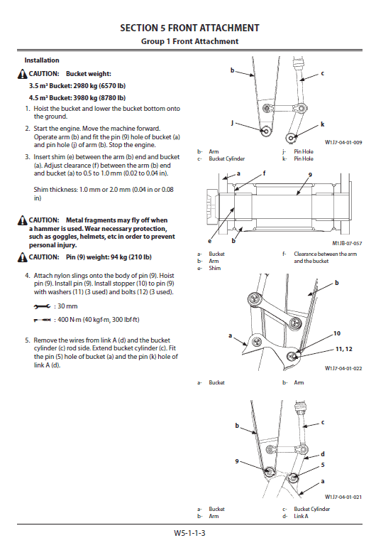 Hitachi Zx870-5g Excavator Service Manual