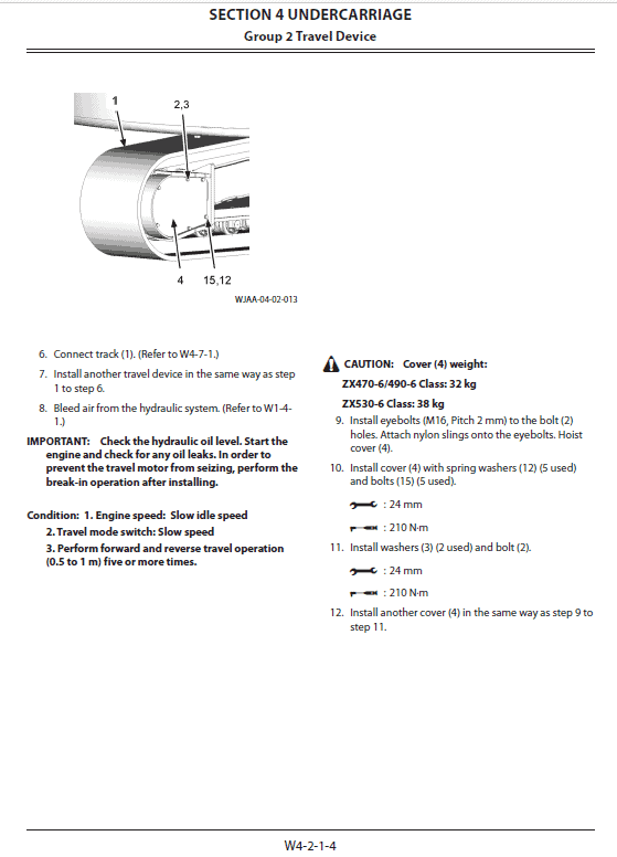 Hitachi Zx470-6, Zx490lch-6 And Zx530lch-6 Excavator Manual