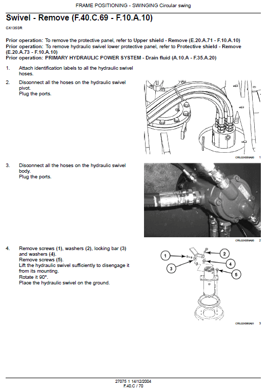 Case Cx135sr Excavator Service Manual