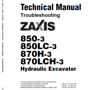 Hitachi Zx850-3 And Zx870h-3 Excavator Service Manual