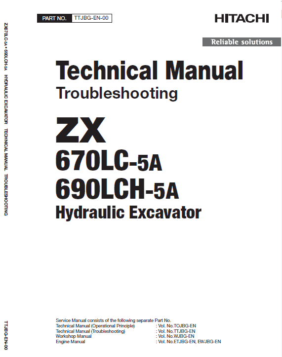 Hitachi Zx670lc-5a And Zx690lch-5a Excavator Manual