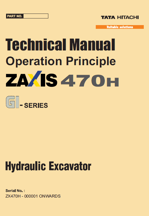 Hitachi Zx470h Gi Excavator Service Manual