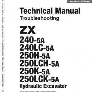 Hitachi Zx240-5a, Zx240lc-5a And Zx250lch-5a Excavator Manual