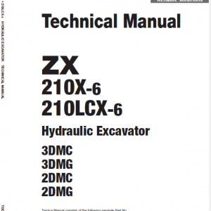 Hitachi Zx210x-6 And Zx210lcx-6 Zaxis Excavator Manual