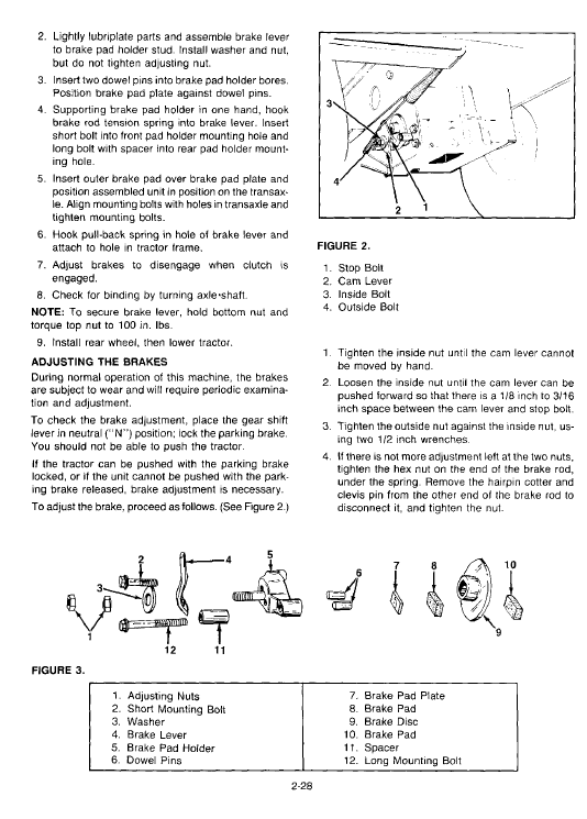 Cub Cadet 805, 1015, 1020, 1105, 1110, 1215 Tractor Service Manual