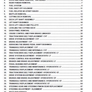 Cub Cadet 1000 And 1500 Series Service Manual