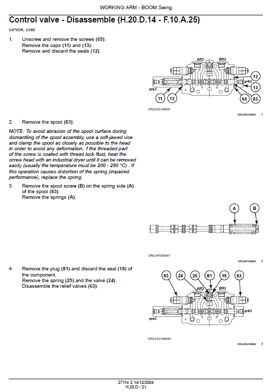 Case Cx75sr And Cx80 Excavator Service Manual